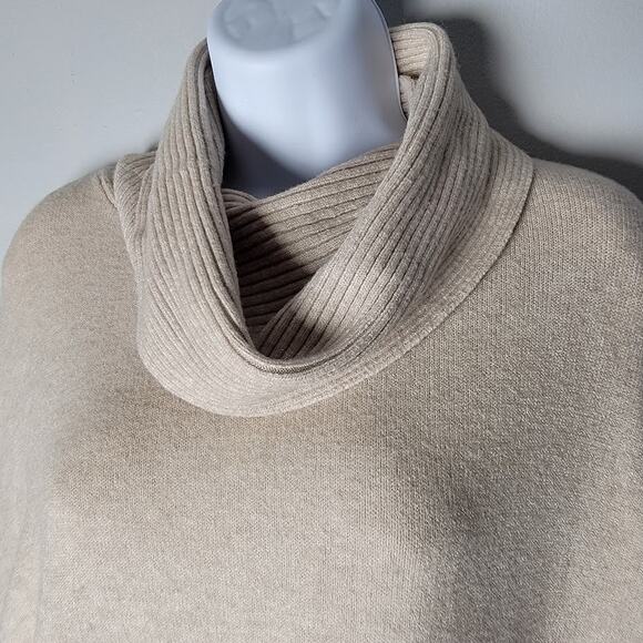 Cyrus‎ Women’s XL Beige Cowl Neck Sweater Long Sleeve Pullover Pocket Capsule - Picture 3 of 9